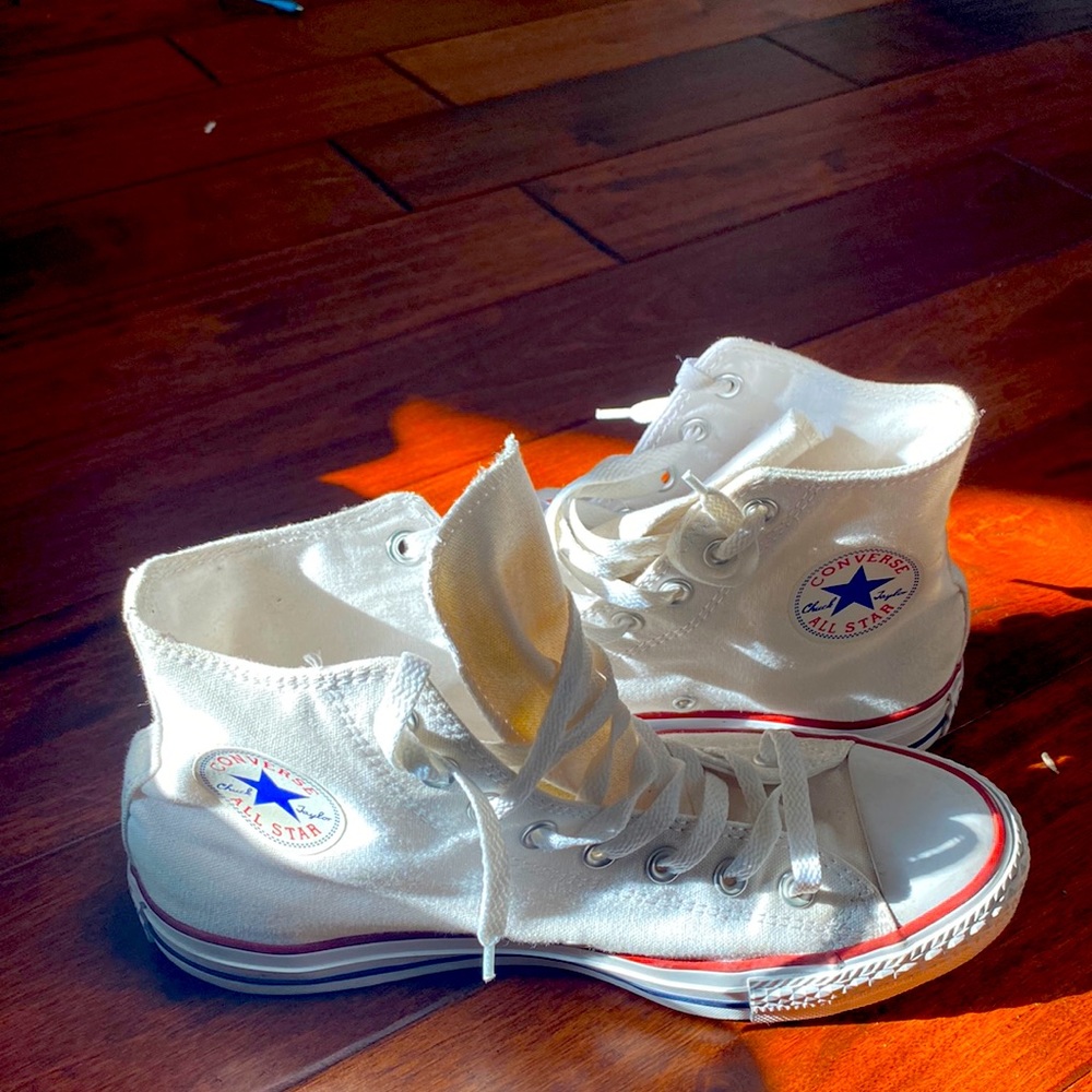 All white hightop chucks
